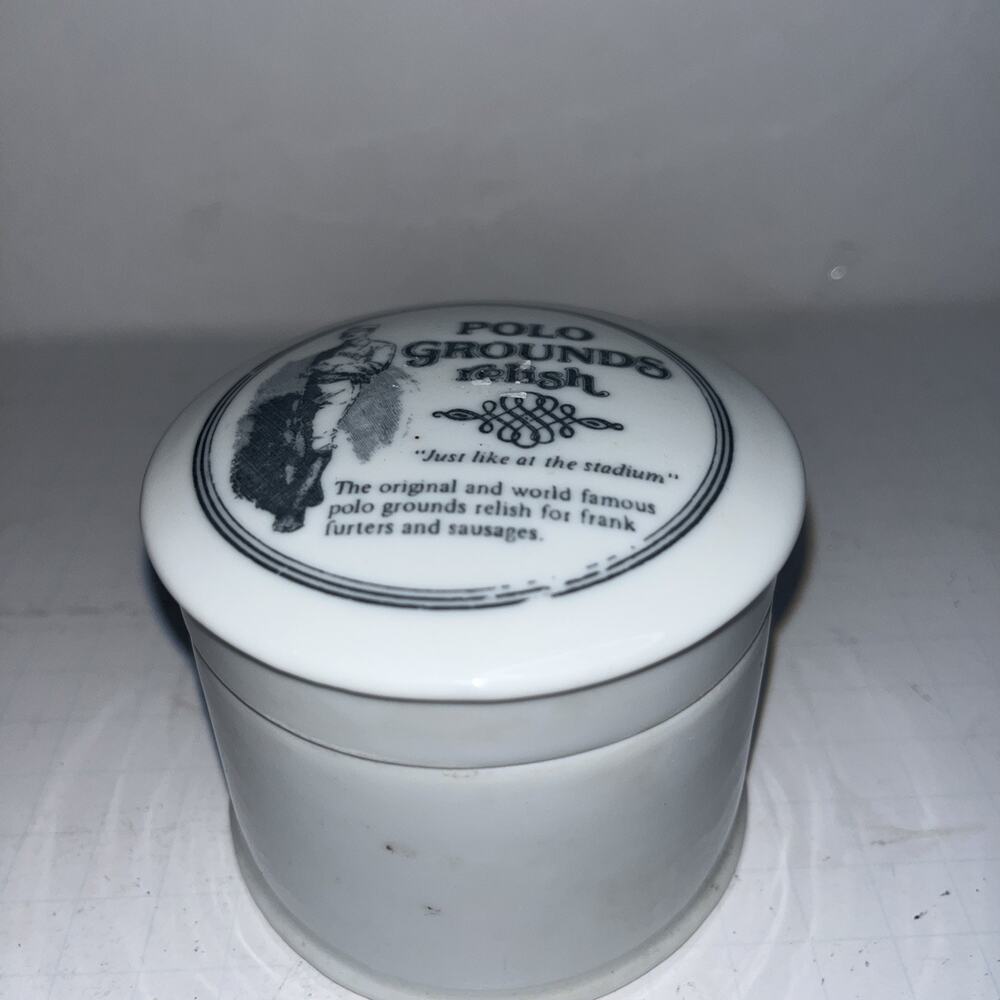 VTG RARE Haversham's Polo Ground Relish Lidded Dish Advertising